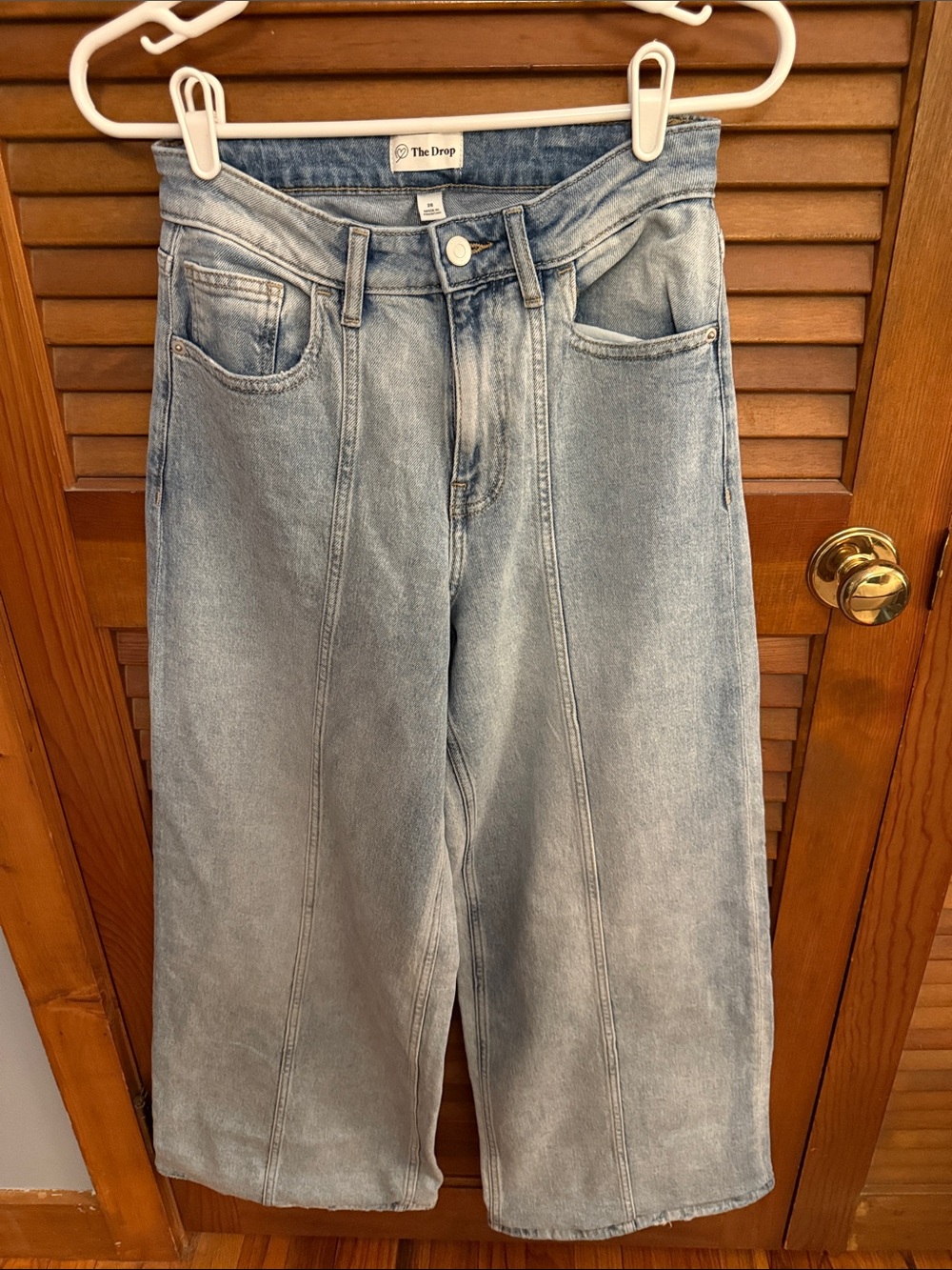 The Drop High-Rise Wide Leg Jeans in Light Wash Blue